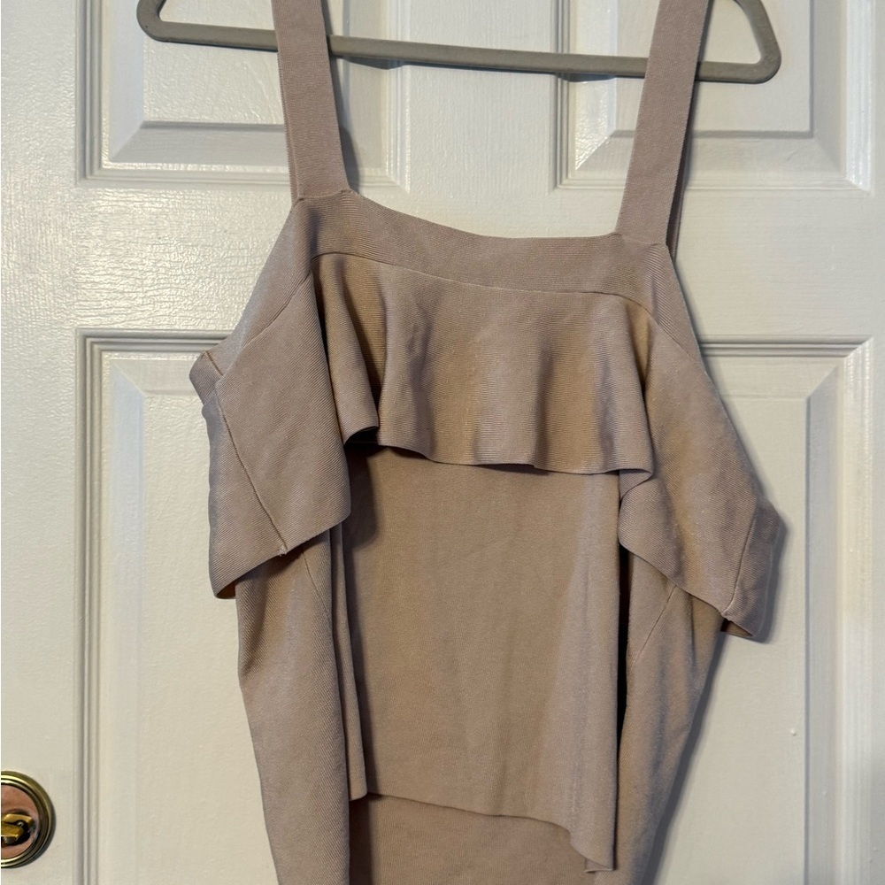 Express Ruffle-Front Tank Top in Mauve - Picture 4 of 6